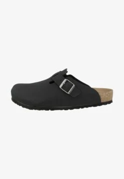 Birkenstock BOSTON BFBC EARTHY VEGAN - Pantolette Flach - Black
