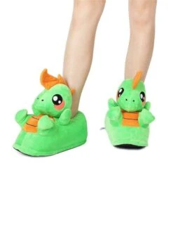 PLÜSCH-TIER-PANTOFFELN - Hausschuh - Byte Der Dinosaurier Grün