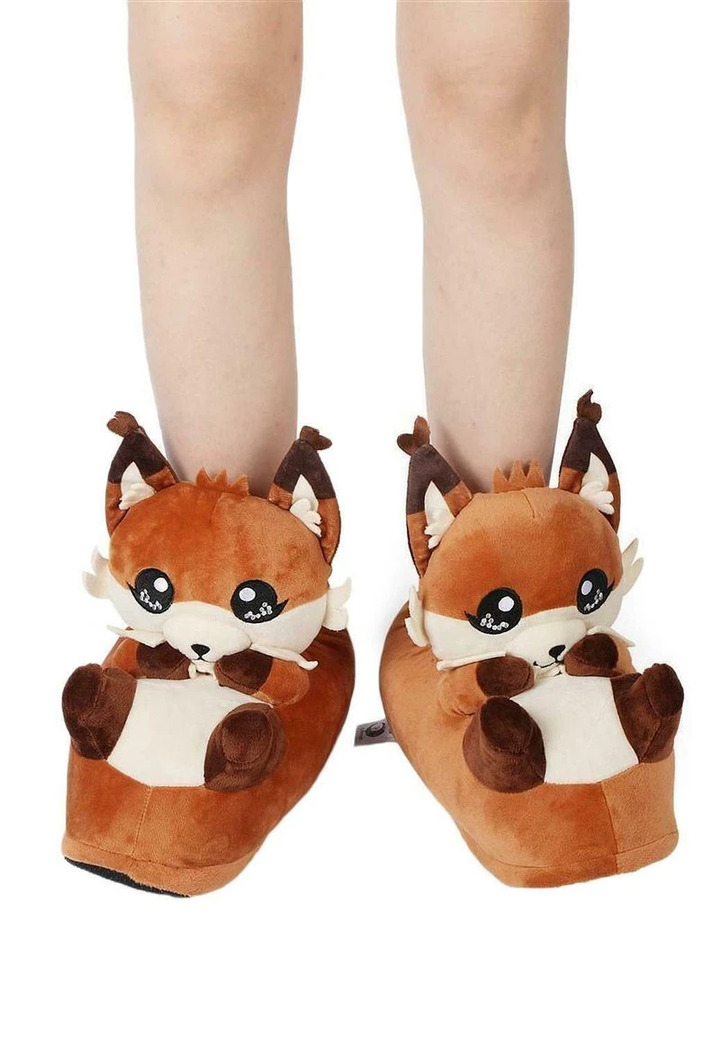 PLÜSCH-TIER-PANTOFFELN - Hausschuh - Der Fuchs Orange – Bild 6