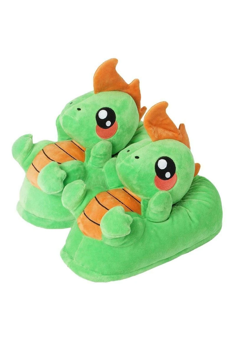 PLÜSCH-TIER-PANTOFFELN - Hausschuh - Byte Der Dinosaurier Grün – Bild 3