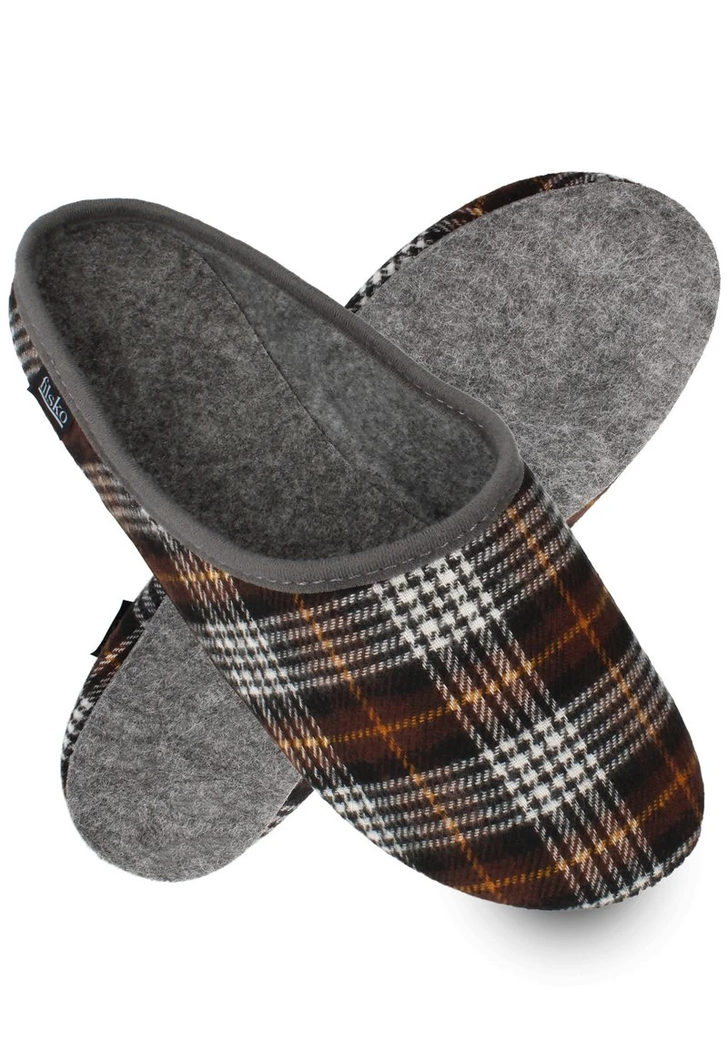 KLASSIKER - Hausschuh - Braun Kariert – Bild 6