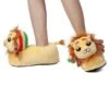 PLÜSCH-TIER-PANTOFFELN - Hausschuh - "benji" Der Rasta Löwe (gelb Braun)